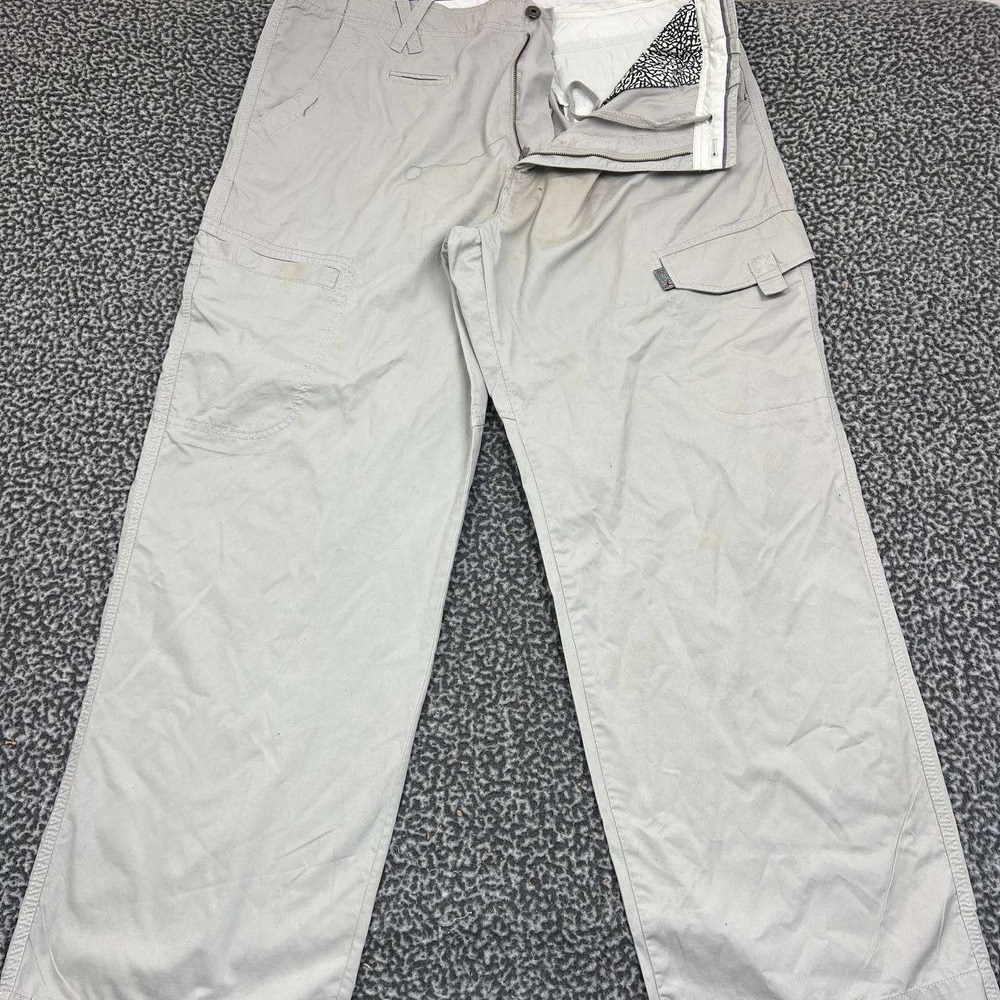 Air Jordan Cargo Pants Men 42x31 Beige Jumpman Uncompromised Pockets Outdoor